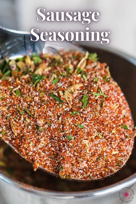 Homemade Sausage Seasoning is the perfect mix for ground beef, ground chicken, ground pork, or even ground turkey. Add flavorful seasoning to any bland meat with this sausage spice mix. Diy Sausage Recipes Seasoning Mixes, Homemade Ground Pork Sausage, How To Season Ground Chicken Like Sausage, Ground Pork Into Sausage, Making Breakfast Sausage From Ground Pork, Ground Sausage Seasoning, Spicy Pork Sausage Recipes Ground, Ground Pork Seasoning, How To Make Ground Pork