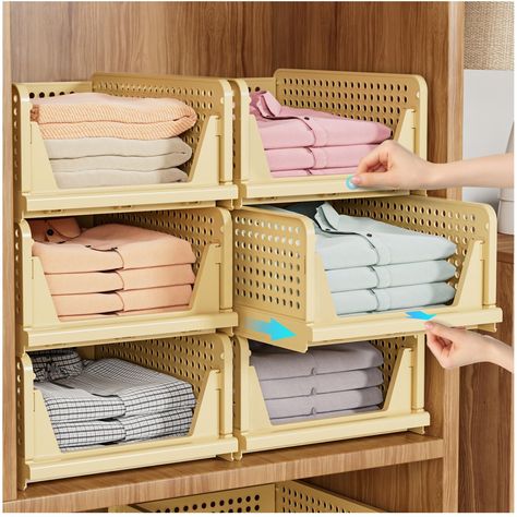 PRICES MAY VARY. 【Versatile & Stylish】The folding closet organizers are a comprehensive storage and categorization solution that is perfect for organizing your lightweight items like clothes, toys, files and more. With its stylish neutral design, it effortlessly fits into any home, bedroom, bathroom, kitchen, office or study area. 【Stackable & Space-Saving】This 5 pack closet organizers and storage is designed to be easily stacked upon one another,According to your preferences and ideas, you can Laundry Room Wardrobe, Small Space Clothing Storage, Foldable Closet, Closet Organization Bins, Room Wardrobe, Closet Storage Drawers, Closet Storage Bins, Organizer For Bathroom, Diaper Storage