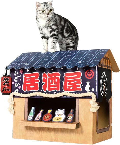 Cat Play House, Izakaya Bar, Cat Playhouse, Scratcher Cat, Cardboard Cat House, Cardboard Cat, Cat Scratchers, Indoor Cats, Small Animal Supplies