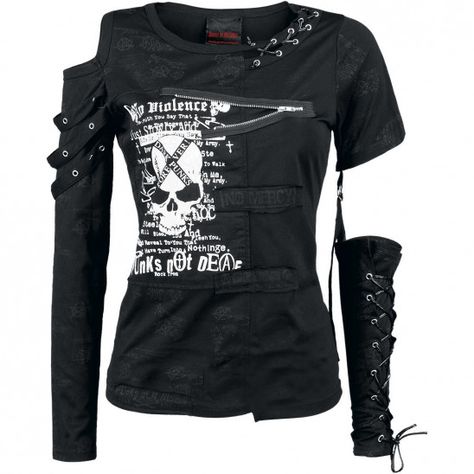 Punk Shirts, Punk Rock Shirts, Punk Tops, Queen Of Darkness, Dark Punk, Punk Shirt, Emo Outfits, Punk Outfits, Rock Shirts