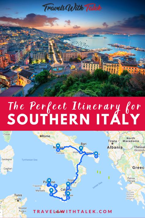 Looking for the perfect southern Italy itinerary? Look no further! Read all about our southern Italy road trip, from Naples to Sicily, where we got to soak up Italian culture, eat amazing Italian food, and travel back in time when visiting ancient Roman ruins . #italy #travel #southernitaly #naples #travelitinerary #sicily Sicily Italy Road Trip, Rome To Sicily Itinerary, Malta And Sicily Itinerary, Southern Italy Itinerary 10 Days, South Of Italy Itinerary, Southern Italy Road Trip, South Italy Road Trip, South Italy Itinerary, Sicily Italy Itinerary