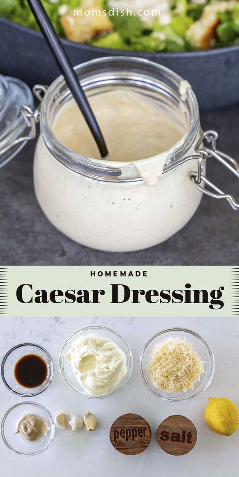 Healthy Dressing Recipes, Homemade Caesar Dressing, Ceasar Dressing, Caesar Salad Dressing Recipe, Caesar Dressing Recipe, Homemade Caesar, Salad Dressing Recipes Healthy, Salad Buah, Caesar Salad Dressing