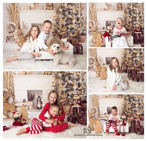 Diy Christmas Photoshoot Family, Fireplace Photoshoot, Christmas Photoshoot Family, Fun Christmas Photos, Diy Christmas Photoshoot, Christmas Photography Family, Scene Photography, Christmas Couple Pictures, Christmas Tree And Fireplace