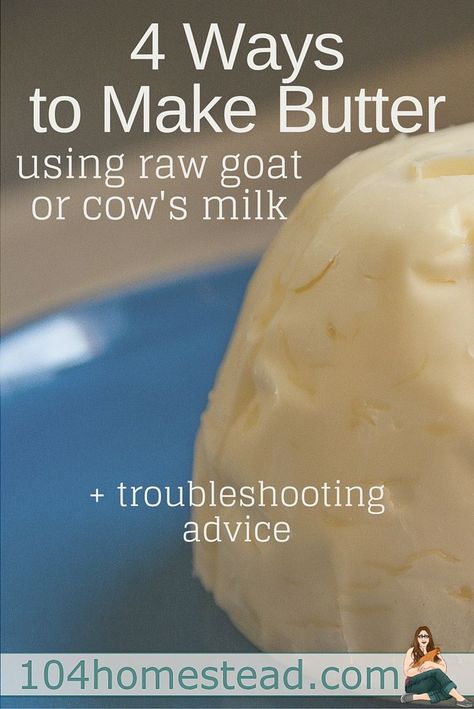 Homemade butter made from store-bought raw milk will save you about 7¢ a stick, but made from raw milk that came from your own animals can save you 100%. Goat Milk Recipes, Make Butter, Making Butter, Butter Cheese, Dairy Farm, Homemade Butter, Homemade Cheese, Vegetable Drinks, No Dairy Recipes