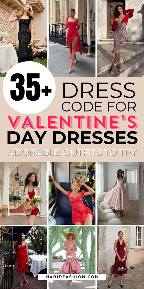 Planning your look for Valentine’s Day? I’ve rounded up 35+ adorable outfits that match any Valentines Day dress code perfectly! Whether you’re attending a Valentine's party, having a cozy date night, or need that ideal red mini dress, this list has everything. I love the mix of lace dress outfits, chic red dress styles, and flirty mini dress lace options. These ideas are perfect for any event, whether it’s a romantic dinner or a festive Valentine's Day party. Need more outfit inspo for date night? You’ll find plenty of options, from elegant day dresses to playful lace outfits. Check it out and save your favorites for your next Valentine dress shopping spree!