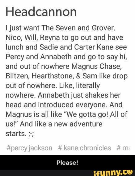 I want The Seven and Grover, Nico, Will, Reyna to go out and have lunch and Sadie and Carter see Percy and Annabeth and go to say hi, and out of nowhere Magnus Chase, Blitzen, Hearthstone, & Sam like drop out of nowhere. Like, literally nowhere. Annabeth And Magnus Chase Fan Art, Percy And Carter, Percy And Magnus Chase, Magnus Chase Hearthstone And Blitzen, Magnus Chase And Annabeth, Magnus Chase Blitzen, Magnus And Annabeth Chase, Magnus Chase And Percy Jackson, Blitzen Magnus Chase