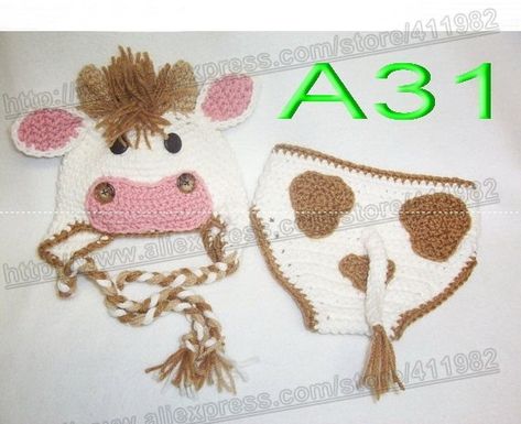 Halloween Kostüm Baby, Cow Hat, Cow Outfits, Crochet Photo Props, Cow Costume, Baby Kostüm, Handmade Baby Shower Gift, Crochet Cow, Baby Cow