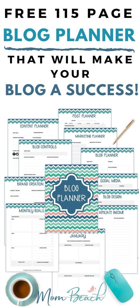 Blog Planner Printable Free, Blogger Planner, Blogging Planner, Blog Planner Printable, Aesthetic Planners, Blog Content Planner, Blog Post Topics, Marketing Planner, Attraction Marketing