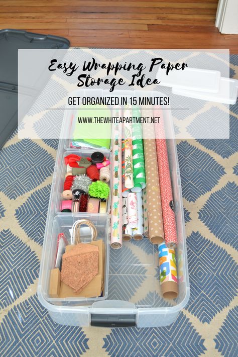 Wrapping Paper And Bag Storage, Gift Wrap Storage Under Bed, Gift Bags Organizer Storage Ideas, Gift Paper Storage Ideas, Wrapping Storage Ideas, Gift Wrap And Bag Organization, Gift Supplies Organization, Wrapping Paper Storage Containers, Wrapping Paper And Gift Bag Storage