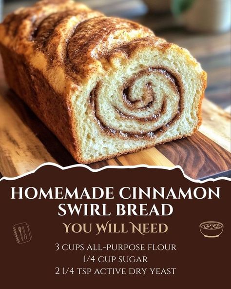 Flavorful Recipes | Homemade Cinnamon Swirl Bread 🍞 | Facebook Cinnamon Bread Recipe Homemade, Butter Toast Bread, Soft Homemade Bread, Cinnamon Swirl Bread Recipe, Swirl Bread Recipe, Cinnamon Bread Recipe, Swirl Bread, Cinnamon Swirl Bread, Bread Soft