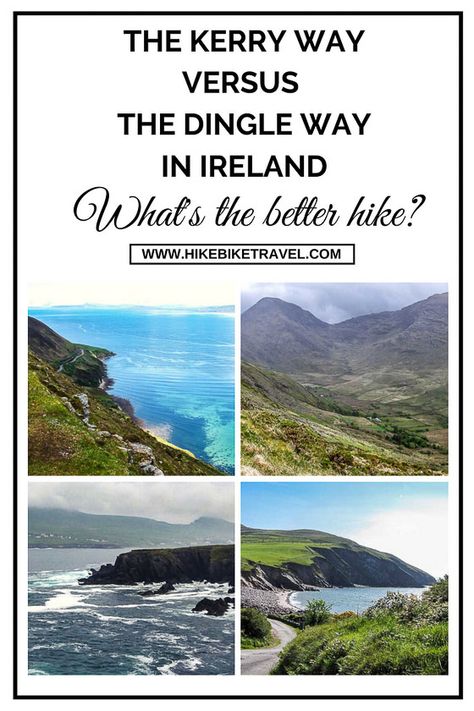 Kerry Way versus the Dingle Way in Ireland - what's the better hike? Pros & cons here #KerryWay #DingleWay #Ireland #hikes #longdistancehikes #longwalks Dingle Way Ireland Hiking, Hike Ireland, Ireland Hikes, Sabbatical Ideas, Ireland Hiking, Europe Adventure, Bike Travel, Travel Trailer Camping, Ireland Vacation