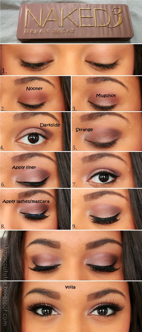 added my own notes on the pic so i dont have to follow the link every time, original found at http://beautybardaily.blogspot.com.au/2014/01/pictorial-ud-naked-3-smokey-eye-kays.html Smokey Eyes Tutorial, Dag Make Up, Smokey Eye Tutorial, Makeup Tip, Smoky Eyes, Beauty Make-up, Smink Inspiration, Makeup Guide