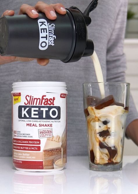 A yawn is just a silent scream for coffee, and SlimFast Keto has what you need! Registered Dietitan and SlimFast Plan Consultant, Maryann Walsh serves up some Keto coffee creativity with three Keto-friendly ideas. Whether you’re a morning person or not or if you like it iced or hot, it’s hard to... Keto Vanilla Cake, Keto Iced Coffee, Cake Batter Shake, Meal Replacement Powder, Keto Shakes, Coffee Ice Cubes, Fast Diet, Keto Coffee, Coffee Ice