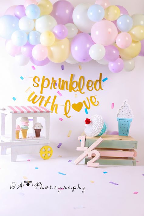 Two Month Birthday Ideas, 6 Month Birthday Party Ideas, Half Birthday Party Theme, 6 Month Photoshoot Theme, Half Birthday Ideas For Girls 6 Months Decorations, Half Birthday Donut Theme, Halfway To One Birthday Ideas, Half Bday Decoration Ideas, Half Way To One Ideas