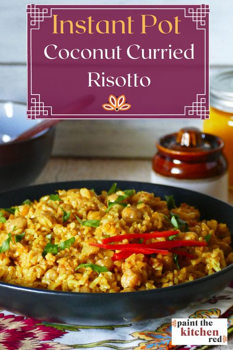 Curry Risotto Recipes, Spicy Risotto, Risotto Pressure Cooker, Healthy Risotto Recipes, Pressure Cooker Curry, Curry Risotto, Healthy Risotto, Curry Rice Recipes, Veggie Entrees