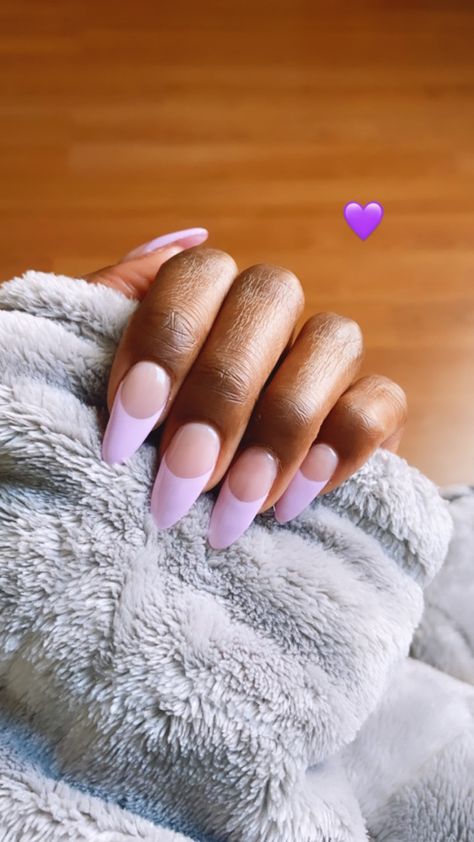 Lavender Nails French Tip, Dark Purple French Nails, Lavender French Tips, Lavender French Tip Nails, French Tip Dip, Acrylic French Tip, Light Purple Nails, Posh Nails, Acrylic French