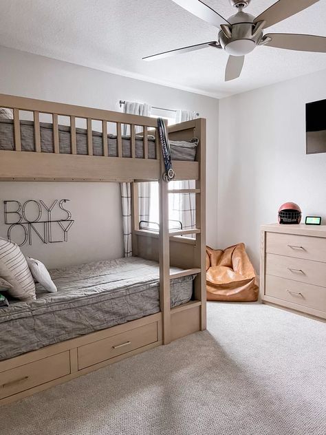 Bennett Twin-over-Twin Bunk Bed curated on LTK Big Boy Room Bunk Beds, Boy Bunk Beds Room Ideas, Bunkbed Boys Room Ideas, 4 Kids In One Room, Boys Bedroom Ideas With Bunk Beds, Boys Bunkbed Bedroom Ideas, Bunk Bed Boys Room, Boys Bunk Room, Boys Bedroom Bunk Beds