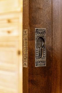 Vintage Pocket Doors, Antique Pocket Doors, Interior Pocket Doors, 1920 Home, Vintage Door Hardware, Pocket Door Pulls, Pocket Door Hardware, Timeless Kitchen, Pocket Door