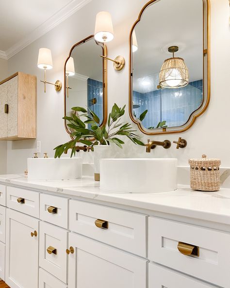 ✨Can you match up each of these bathroom renos to their before picture at the end?? Were you here for each of these?? Which one did you follow along for? ✨Comment LINK to shop all of these spaces 🤍 Local and ready for your own renovation? Send me a DM to schedule a consult! #bathroomrenovations #bathroominspiration #bathroominspo #beforeandafterbathroom #bathroombeforeandafter Mirror And Sconces, Vessel Sinks, Bathroom Renos, Bathroom Inspo, Free Standing Tub, Bath Vanities, Bathroom Renovations, Shower Tile, Bathroom Inspiration