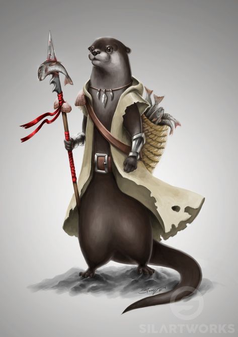 Otter Art, Anthropomorphic Animals, Dnd Races, 다크 판타지, Art Characters, Animal Games, Fantasy Warrior, Fantasy Rpg, Dnd Characters