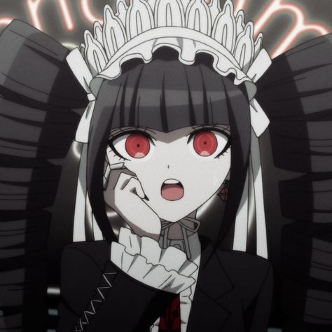 Celestia Ludenberg, Red Eyes, Danganronpa, Black Hair, Red, Hair, Anime, Black