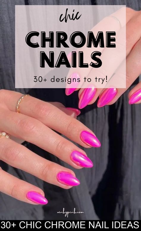 Are you ready to add some shimmer and shine to your fingertips? Get ready to elevate your nail game with over 30 chic chrome nail ideas that will have you feeling like a trendsetter in no time. Whether you're a fan of classic metallics or looking to experiment with bold colors, there's something here for Over 30 chic chrome nail ideas for your next manicure! Crome Pink Nails, Chrome Nail Ideas, Monochromatic Nails, Scandinavian Wedding, Pink Chrome Nails, Chrome Nail Art, Pink Chrome, Chrome Nail, Blue Nail Designs