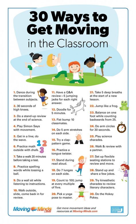 30 Ways to Get Moving in the Classroom #classroommanagement #classroom #management #toddlers Classroom Movement Activities, Kinesthetic Learning Activities, Brain Breaks Elementary, Positive Classroom Environment, Elementary Physical Education, Kinesthetic Learning, Responsive Classroom, Physical Activities For Kids, Physical Education Activities