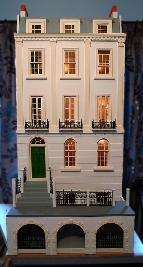 1/12th scale houses - Small Time Miniatures (jt-lovely 1/12 scale dolls house. Small Time also make wonderful furniture and clocks - click through to site. pic 1/2 Doll House Plans, Victorian Dollhouse, Collectible Toys, Miniature Rooms, Modern Dollhouse, Miniature Houses, Miniature House, Sims House, Mini House