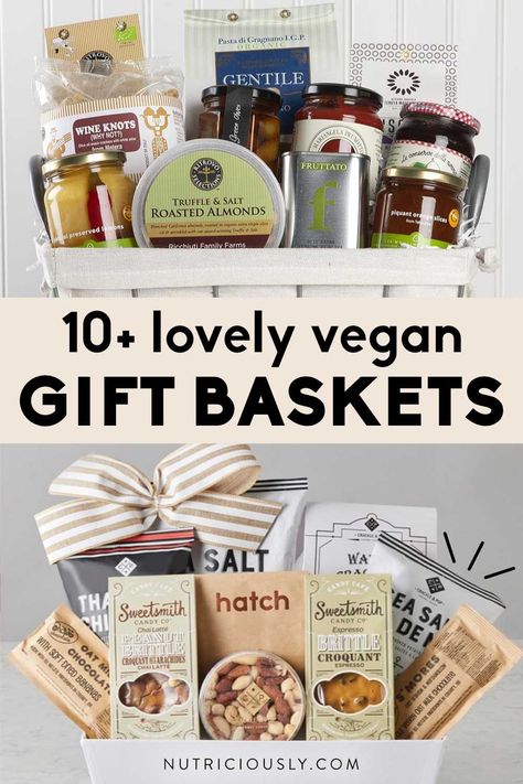 Vegan Basket Gift Ideas, Vegan Gift Basket Ideas, Vegan Gift Basket, Book Gift Basket, Vegan Gift Ideas, Breakfast Gift Basket, Vegan Christmas Gifts, Breakfast Gift, Vegan Books