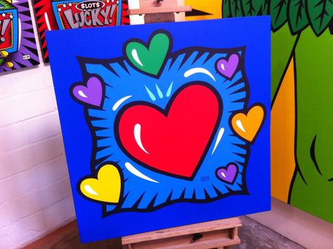 Burton Morris Valentines Art Lessons, Burton Morris, Op Art Lessons, Britto Art, Valentine Art Projects, Kindergarten Art Projects, 2nd Grade Art, Valentine's Ideas, 6th Grade Art