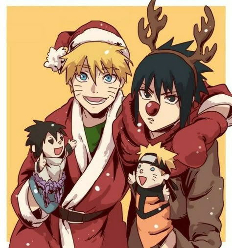 Naruto Christmas, Naruto Mignon, Christmas Widgets, Naruto Vs Sasuke, Naruto Images, Naruto Vs, Sasuke Naruto, Images Kawaii, Anime Christmas