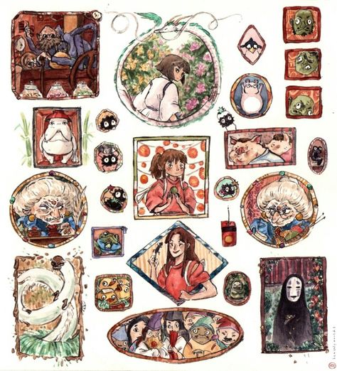 El viaje de Chihiro Studio Ghibli Fanart, Movie Collage, Chihiro Y Haku, Vaporwave Art, Harry Potter Drawings, Studio Ghibli Art, Anime Crafts, Ghibli Art, Portrait Wall