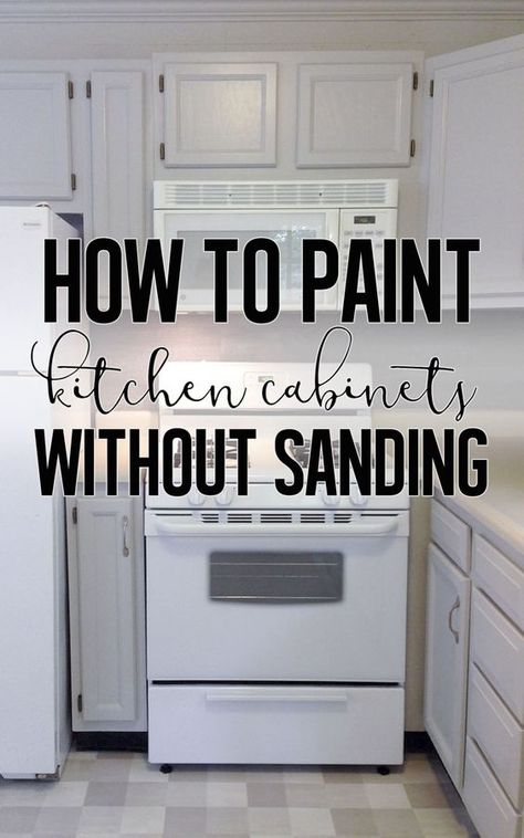 The easiest and best way to paint cabinets with no sanding required. Paint Cabinets Without Sanding, Repainting Kitchen Cabinets, How To Paint Kitchen Cabinets, Painting Kitchen Cabinets White, Paint Cabinets, Paint Kitchen Cabinets, Paint Kitchen, Beautiful Cabinet, Kitchen Cabinets Makeover