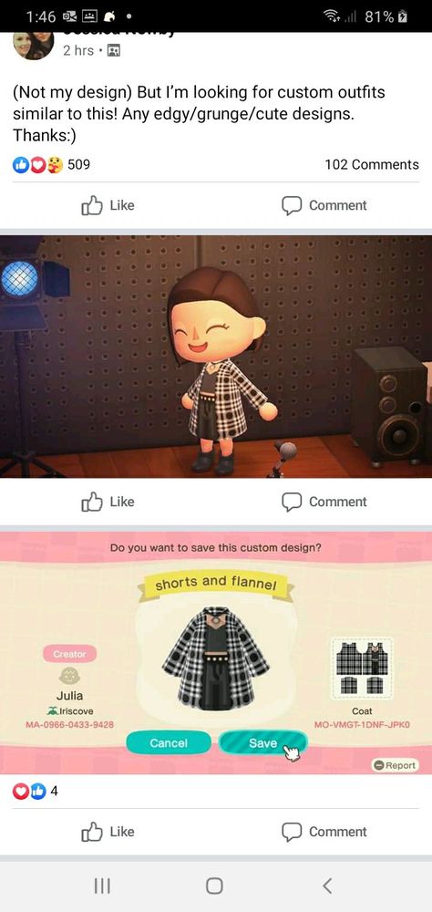 Acnh Flannel Design, Punk Acnh Clothes, Acnh Grunge Outfits Codes, Acnh Clothes Design Codes Goth, Animal Crossing Grunge Island, Goth Acnh Codes Clothes, Grunge Acnh Codes, Acnh Goth Outfit, Emo Acnh Clothes