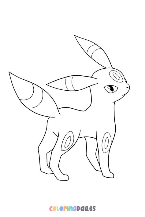 Discover fun and creative ways to engage your kids with our free Pokémon - Umbreon coloring page, perfect for all Pokémon fans! Umbreon Coloring Page, Umbreon Drawing, Pokemon Outline, Pokémon Umbreon, Umbreon Pokemon, Super Coloring Pages, Pokemon Drawing, Pokemon Umbreon, Pokemon Sketch