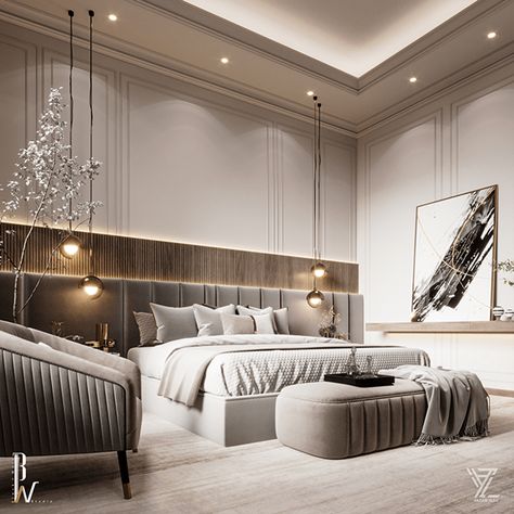 Neo Classical Bedroom, Modern Classic Bedroom, Bedroom Design Luxury, Classic Bedroom Design, Modern Classic Interior, Bedroom Interior Design Luxury, Modern Luxury Bedroom, Luxury Bedroom Design, Classic Interior Design