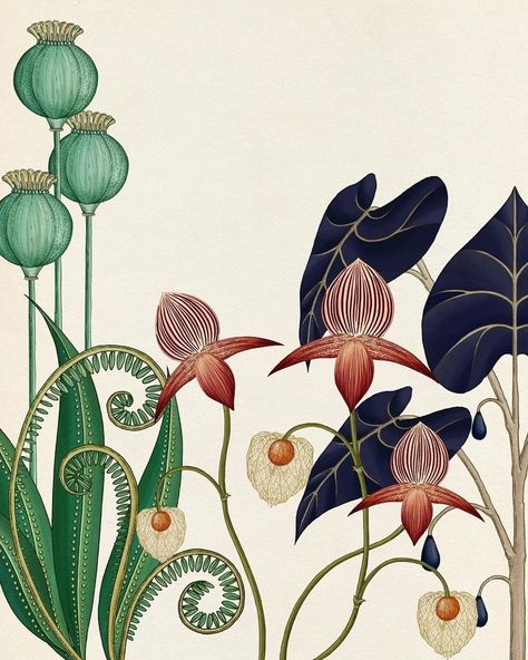 Art Nouveau Flowers Illustration, Imaginary Flowers, Fiori Art Deco, Painting Methods, Tattoo Time, Garden Mural, Inspiration Nature, Motif Art Deco, Ink Inspiration