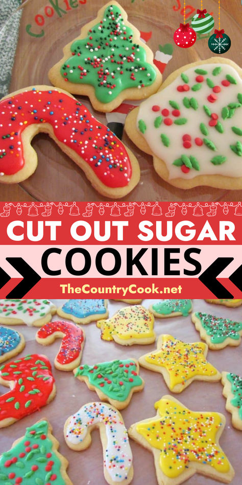 This Christmas Cut-Out Sugar Cookies recipe is foolproof! They hold their shape after baking and they also taste amazing! Top with icing! Natasha Sugar Cookies, Christmas Cookies To Decorate Recipe, Christmas Sugar Cookies With Almond Extract, Sugar Cookies To Cut Out, Recipe For Cut Out Sugar Cookies, Easy Cut Out Cookies Recipe, Easy Cookie Recipes To Decorate, Shape Sugar Cookies Recipe, Christmas Sugar Cut Out Cookies