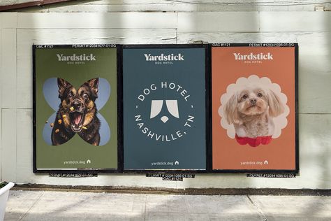 Yardstick on Behance Dog Hotel Design, Graphic Design Examples, Restaurant Branding Identity, Hospitality Branding, Dog Marketing, Pet Market, Dog Hotel, Dog Cafe, Pet Spa