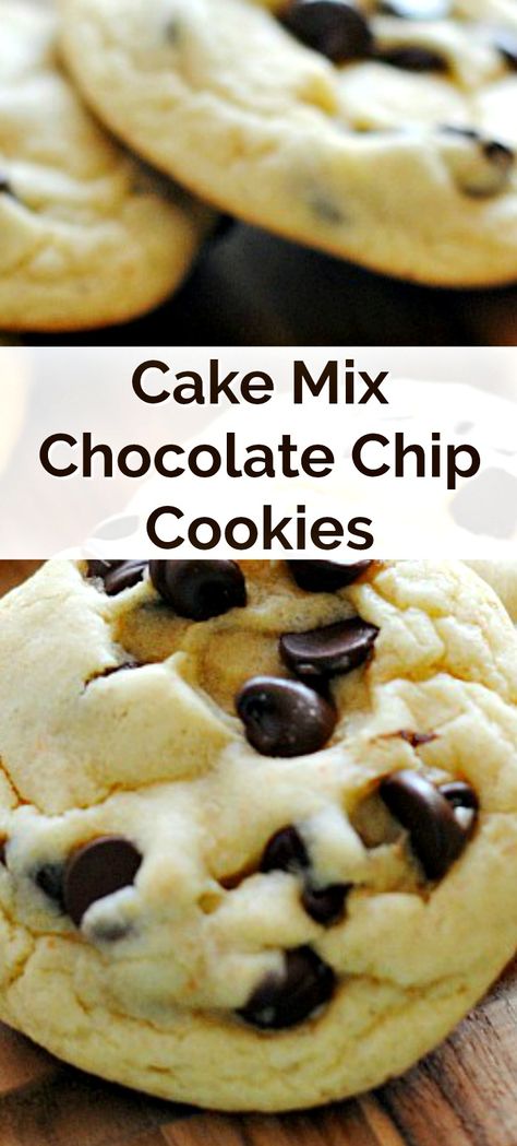 Chocolate Chip Cake Mix Cookies, Cake Mix Chocolate Chip Cookies, Recipes Using Cake Mix, Mix Chocolate, Make Chocolate Chip Cookies, Homemade Chocolate Chip Cookies, Chocolate Chip Cookie Cake, Cake Mix Cookie Recipes, Soft Chocolate Chip Cookies