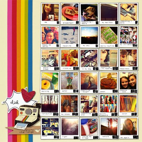 Elementary Yearbook, January Photo Challenge, Instagram Polaroid, Yearbook Inspiration, Yearbook Template, Ani Difranco, Yearbook Class, Yearbook Staff, Scrapbook Themes