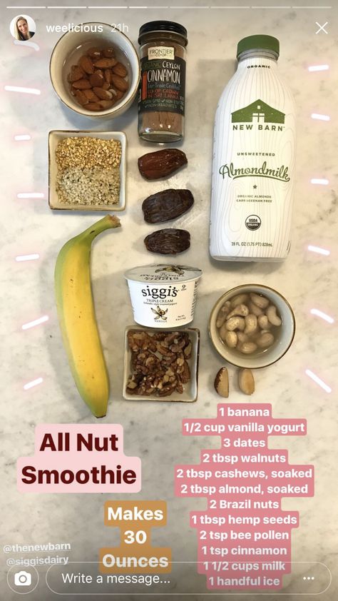 All Nut Smoothie Nut Smoothie, Walnut Smoothie, Clean Snacks, Easy Healthy Smoothies, Fresh Salad Recipes, Healthy Food Inspiration, Alkaline Foods, Exotic Food, Banana Smoothie