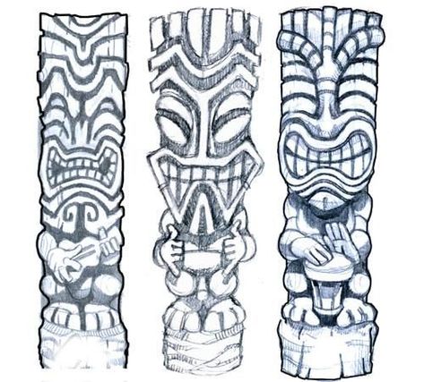 Tiki Carving, Tiki Tattoo, Tiki Man, Tiki Head, Tiki Statues, Tiki Totem, Head Tattoo, Tiki Art, Theme Tattoo