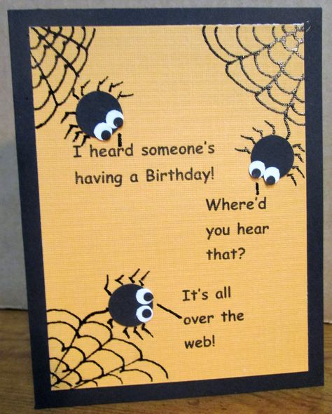 Masculine spider birthday card for October Man’s Birthday Cards, Mens Birthday Cards Handmade Funny, October Birthday Cards Diy, Masculine Birthday Cards Handmade Simple, Male Birthday Cards Handmade For Men Funny, Birthday Card Ideas For Men Handmade, Man Birthday Card Ideas, Birthday Cards Diy For Men, Mens Homemade Birthday Cards