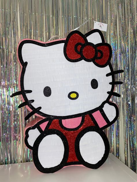 Hello Kitty Pinata, Hello Kitty Birthday Theme, Hello Kitty Birthday Party, Kitty Party, Hello Kitty Party, Hello Kitty Birthday, Banana Fish, Cat Party, 5th Birthday