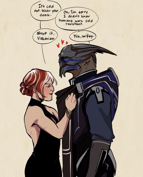 Alien X Human Couple, Garrus X Shepard, Garrus And Shepard, Mass Effect Tattoo, Shepard X Garrus, Mass Effect Fanart, Mass Effect Comic, Haruki Murakami Books, Mass Effect Garrus