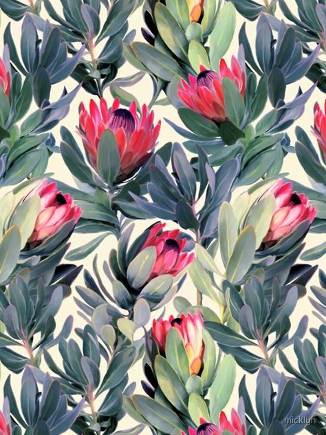 "Painted Protea Pattern" iPhone Case by micklyn | Redbubble Protea Wallpaper, Fancy Flowers, Pattern Iphone Case, Lino Print, Pattern Iphone, Textile Artists, Christmas Designs, Floral Fabric, Pattern Art