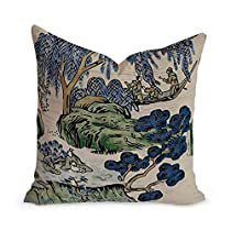 Check this out! Ming Vase, Chinoiserie Pillow Covers, Chinoiserie Pillow, Bedroom Birthday, Green Cushion Covers, Couch Bedroom, Chenille Throw Pillows, Tiki Lounge, Blue Chinoiserie