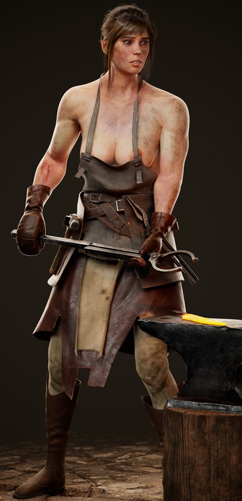 ArtStation - Blacksmith (100), John A Carbon Warhammer Art, Character Creator, Marvelous Designer, Beautiful Dark Art, Creature Concept Art, Medieval Fantasy, Character Portraits, Comic Books Art, Zbrush