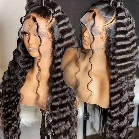 Faster shipping. Better service Deep Wavy Hair, Virgin Hair Color, Frontal Wig Hairstyles, Afro Wigs, Lace Hair, Frontal Wig, Hair Quality, Deep Wave, Wig Styles